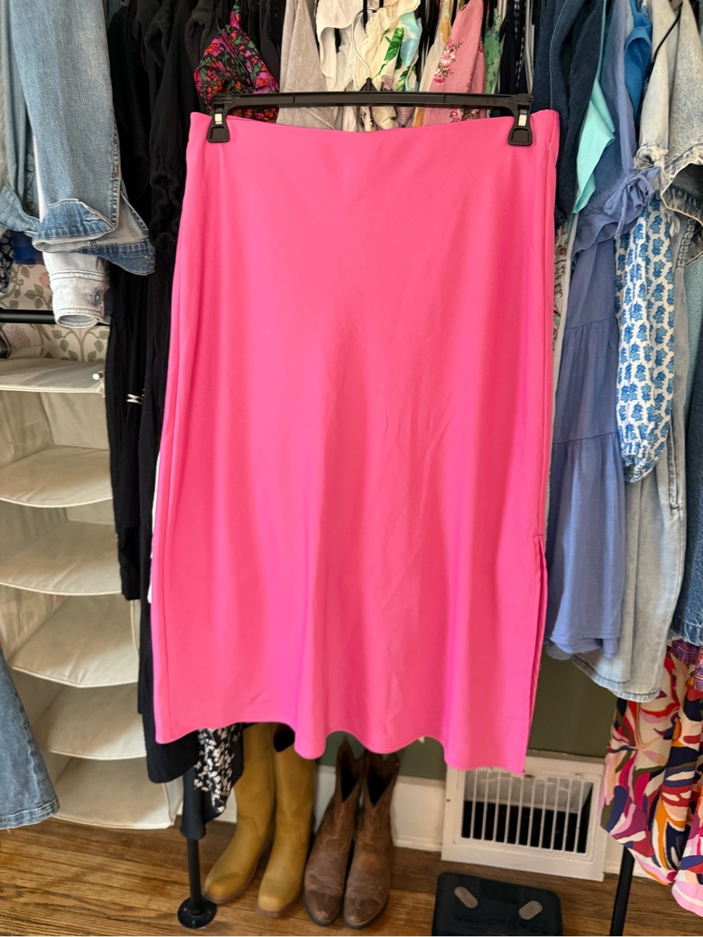 a new day Hot Pink Midi Slip Skirt - Size XL